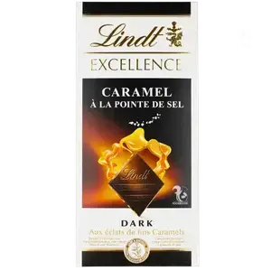 Чорний шоколад Lindt солона карамель, 100г купити