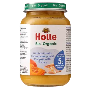 Дитяче харчування Гарбуз з куркою органічне Holle (з 5 місяців), 190г купити