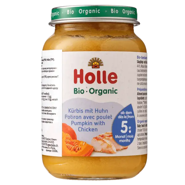 Дитяче харчування Гарбуз з куркою органічне Holle (з 5 місяців), 190г купити