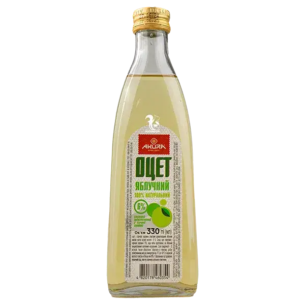 Оцет яблучний натуральний 6%, 330мл AKURA купити