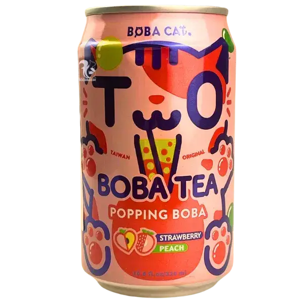 Чай Boba Cat Popping Boba Strawberry and Peach, 320мл купити