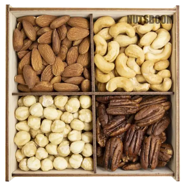 Набір смажених горіхів в дерев'яній коробці, 420г купити