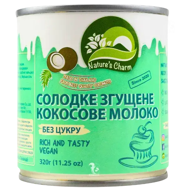 Кокосове згущене молоко Nature's Charm (без цукру), 320г купити