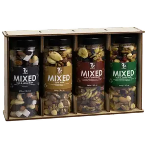 Набір Горіхів та Сухофруктів у дерев'яній підставці №1, 1,075кг купити