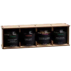 Набір чаю в дерев'яній підставці №3 (4 банки), 415г купити