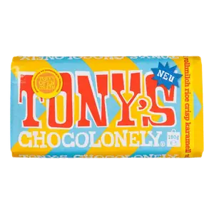 Шоколад Tony's milk rise crispy caramel, 180г купити