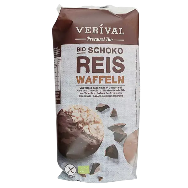 Вафлі рисові з шоколадом органічні Verival, 100г купити