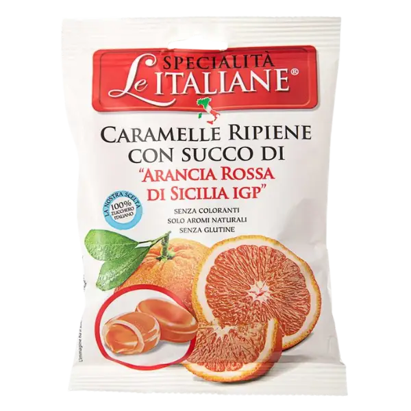 Цукерки карамельні з соком червоного сицилійського апельсина Le Specialitа Italiane, 100г купити