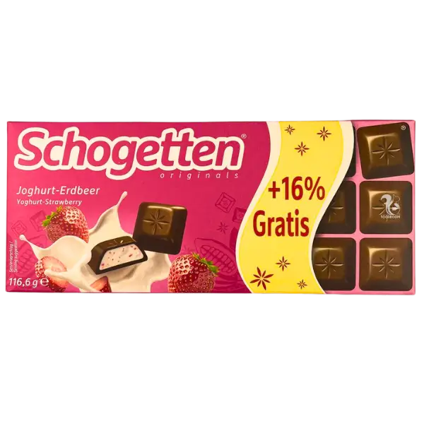 Молочний шоколад з полуницею та йогуртом Schogetten, 116,6г купити