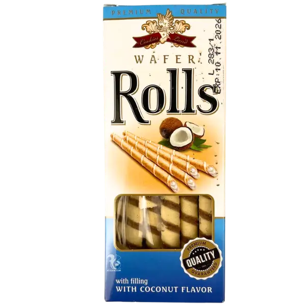 Вафельні трубочки Cookies Land з кокосом, 160г купити