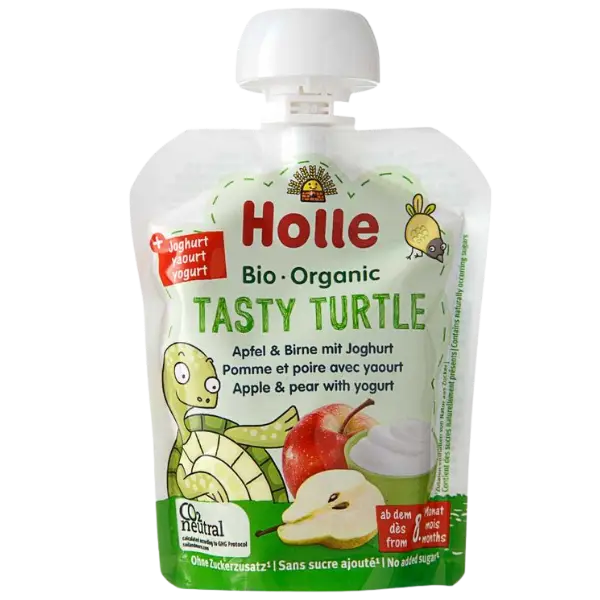 Дитяче харчування Яблуко та груша з йогуртом Holle (з 8 місяців) ,85г купити