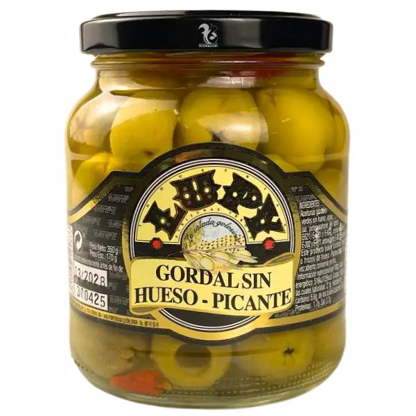 Оливки зелені Lupy з перцем (без кісточки), 350г купити