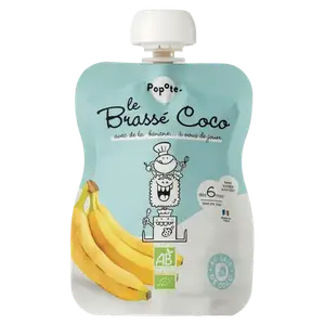 Дитяче харчування Кокосове молоко та банан смузі органічне Popote (з 6 місяців), 100г купити