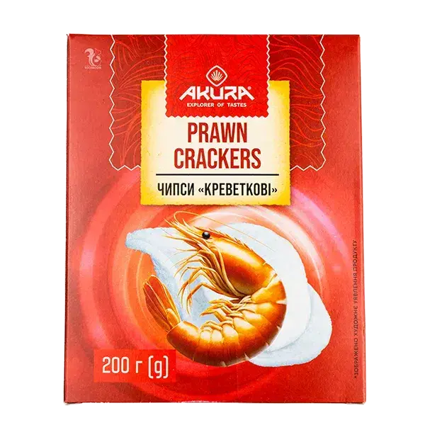 Чипси рисові зі смаком креветки, 200г AKURA купити