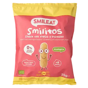 Дитяче харчування Полуниця і банан палички кукурудзяні органічні Smileat (з 8 місяців), 25г купити
