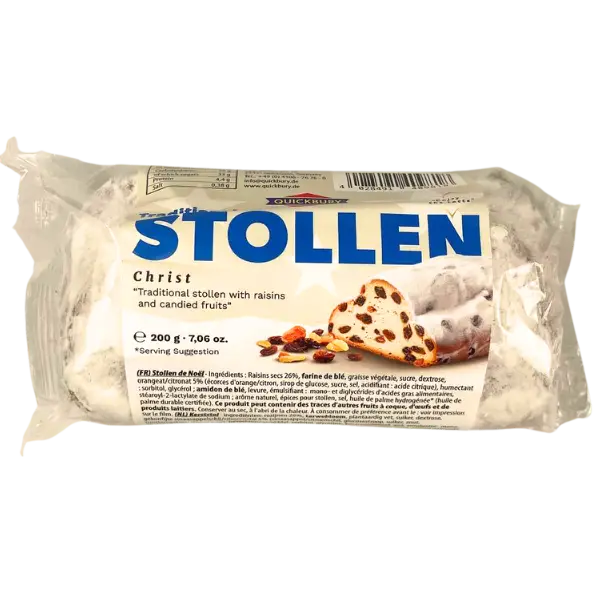 Різдвяний традиційний штолен з родзинками та цукатами Quickbury, 200г купити