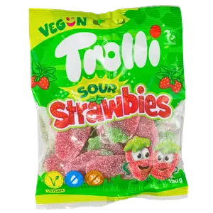 Цукерки Желейні Trolli Strawbies sour, 150г купити