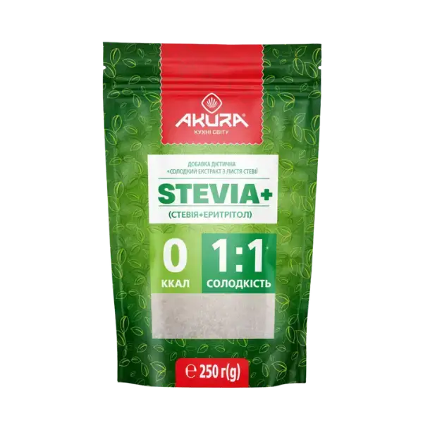 Добавка дієтична солодкий екстракт з листя стевії, 250г AKURA купити