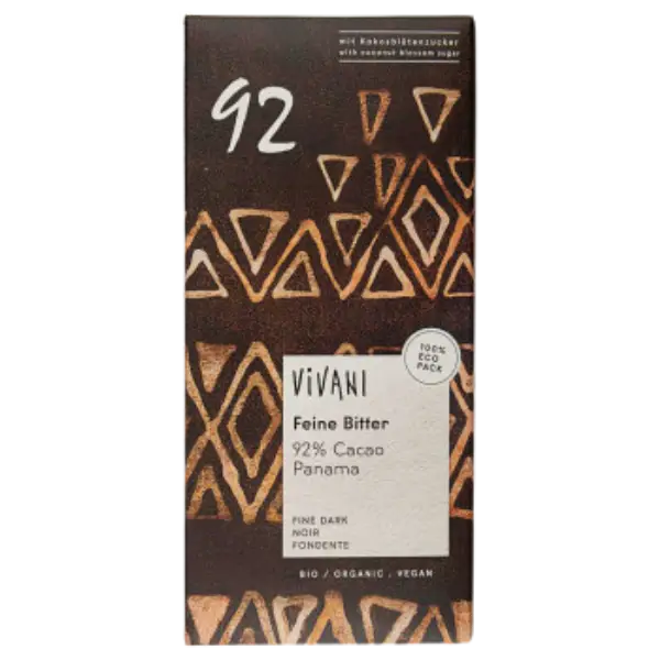 Шоколад чорний органічний 92% Vivani, 80г купити