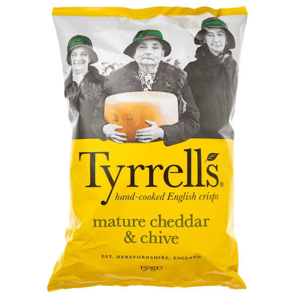 Чипси картопляні з чеддером та цибулею Tyrrell`s, 150г купити