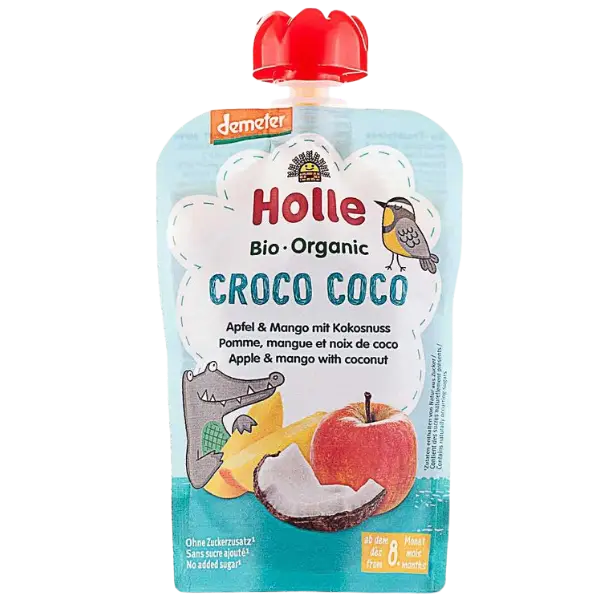 Пюре Croco Coco з яблуком, манго та кокосом органічне Holle (з 8 місяців), 100г купити