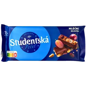 Молочний шоколад Studentska з арахісом, родзинками та желе, 170г купити
