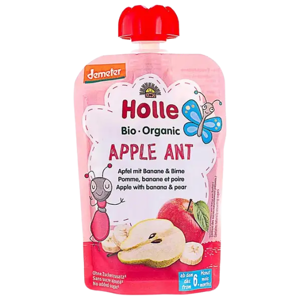 Пюре Apple Ant з яблуком, бананом і грушею органічне Holle (з 6 місяців), 100г купити