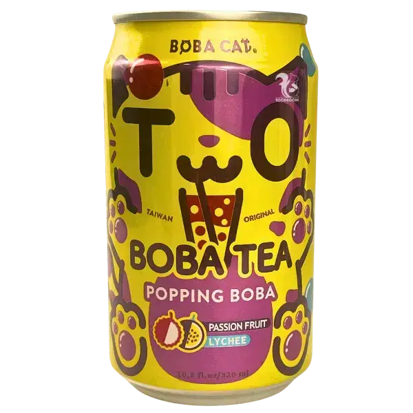 Чай Boba Cat Popping Boba Passion Fruit and Lychee, 320мл купити