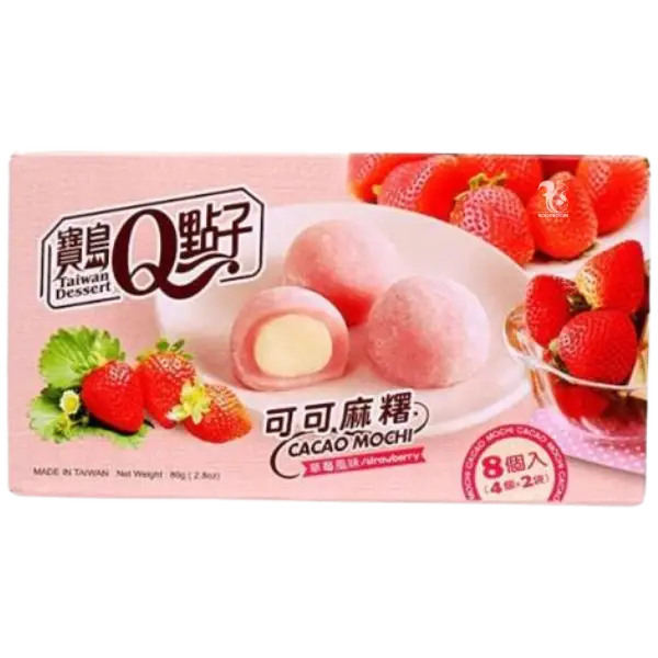 Японські тістечка мочі Q з какао та полуницею, 80г купити