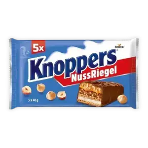 Батончик Knoppers карамель-фундук, 200г купити