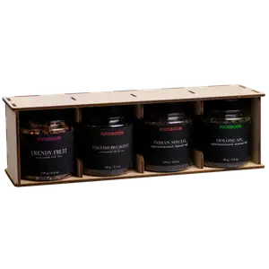 Набір чаю в дерев'яній підставці №5 (4 банки), 440г купити