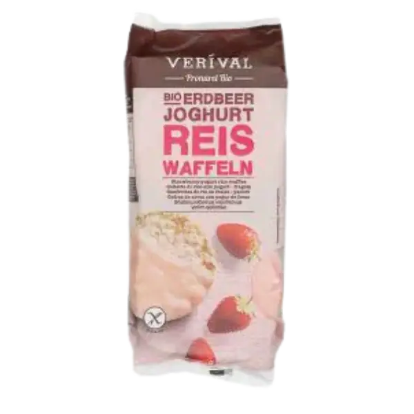 Вафлі рисові з полуницею органічні Verival, 100г купити