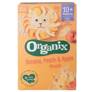 Мюслі з бананом, персиком та яблуком органічні Organix (з 10 місяців), 200г купити