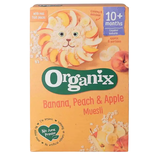 Мюслі з бананом, персиком та яблуком органічні Organix (з 10 місяців), 200г купити