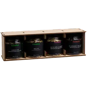 Набір чаю в дерев'яній підставці №4 (4 банки), 360г купити