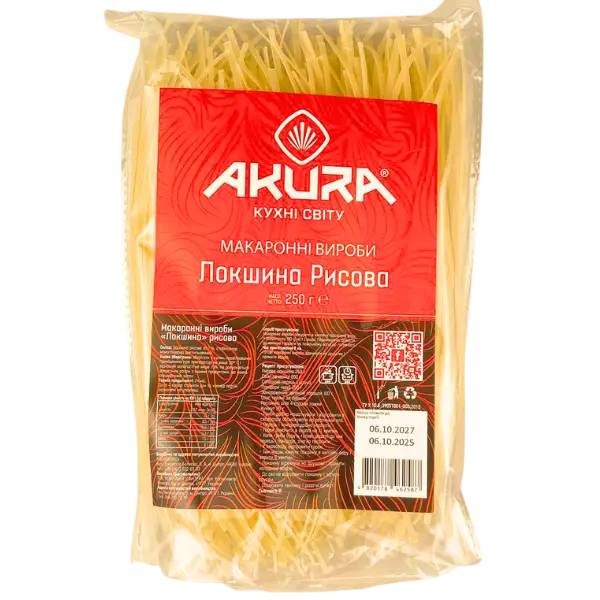 Локшина Рисова, 250г AKURA купити