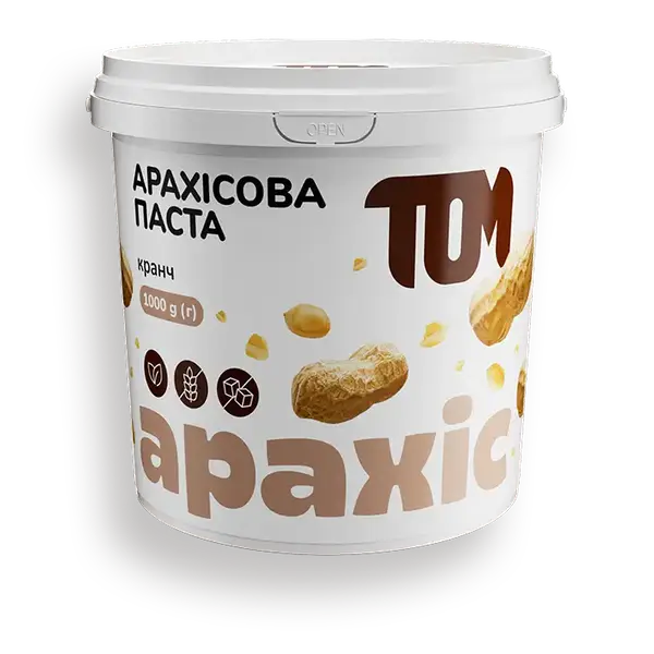 Арахісова паста з шматочками арахісу (кранч), 1кг купити