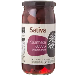 Оливки Каламата в розсолі Sativa (без кісточок), 360г купити