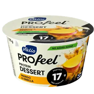 Протеїновий десерт Valio зі смаком ванілі та манго (без лактози), 175г купити