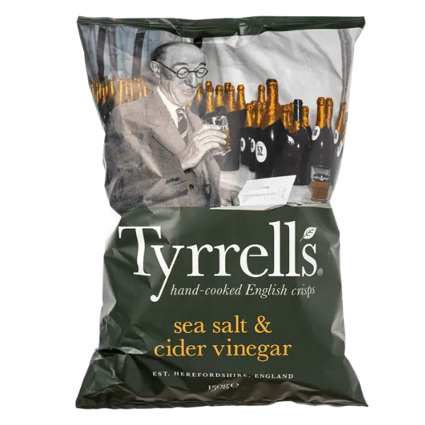 Чипси картопляні з морською сіллю та сидровим оцтом Tyrrell`s, 150г купити