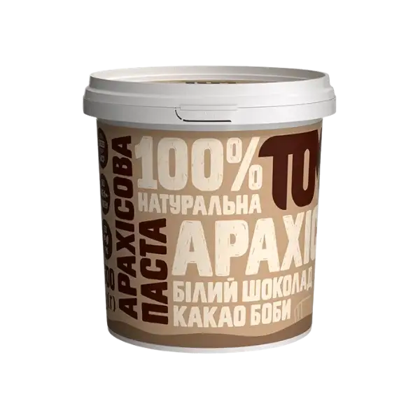 Арахісова паста з какао бобами та білим шоколадом, 500г купити