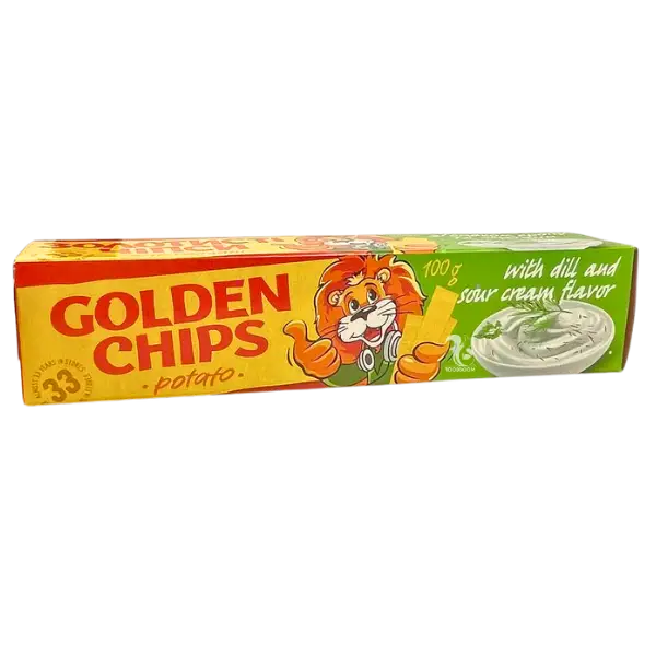 Чипси картопляні Золотисті зі смаком кропу та сметани, 100г купити