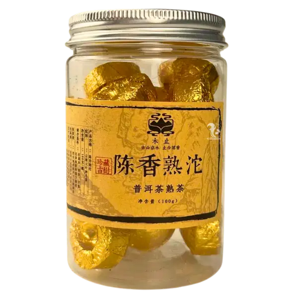 Маленька баночка Шу Пуеру з деревини Чень Сян 12/114, 100г купити