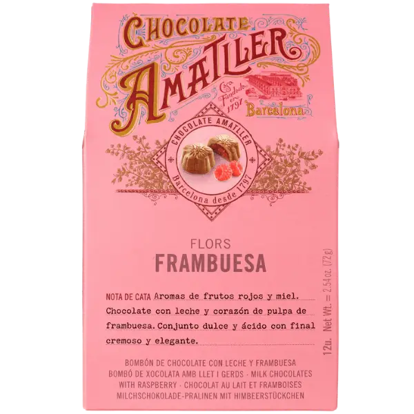 Цукерки з молочного шоколаду з малиною Amatller, 72г купити