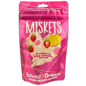 Драже Miskets з печивом та полуницею в білому шоколаді, 70г купити