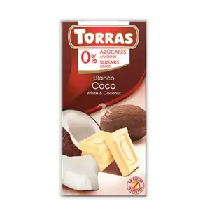 Білий шоколад Torras кокос (без цукру), 75г купити