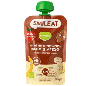 Дитяче харчування Мигдаль, какао і полуниця пюре органічне Smileat (з 9 місяців), 100г купити