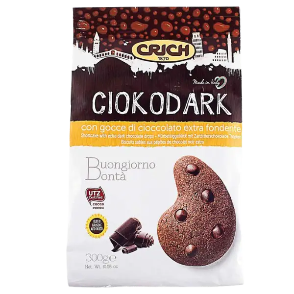 Печиво Chokodark з шоколадними дропсами Crich, 300г купити