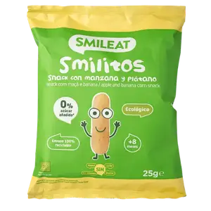 Дитяче харчування Яблуко і банан палички кукурудзяні органічні Smileat (з 8 місяців), 25г купити