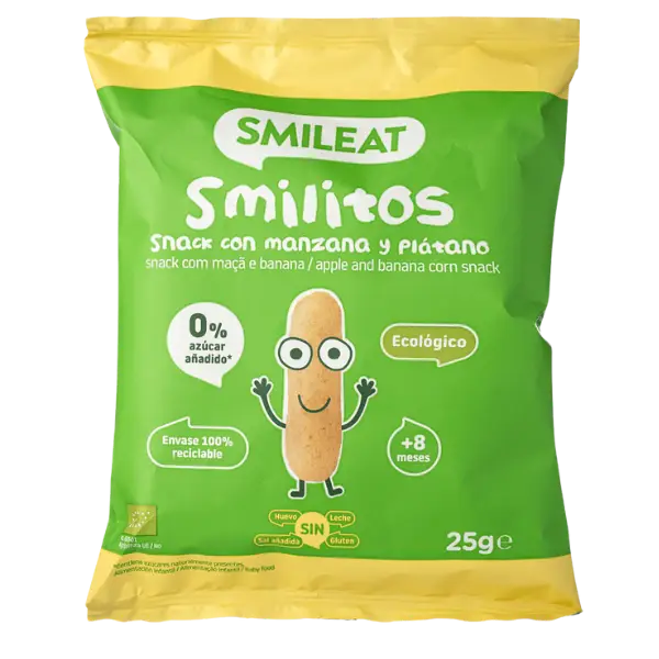 Дитяче харчування Яблуко і банан палички кукурудзяні органічні Smileat (з 8 місяців), 25г купити